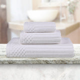 Soho Ribbed Cotton Absorbent 3 Piece Assorted Towel Set - Towel Set by Superior