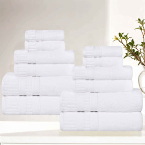 Venice Zero Twist Cotton Medium Weight Absorbent 12 Piece Towel Set