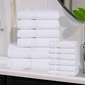 Eco-Friendly Cotton Absorbent Assorted 12 Piece Towel Set