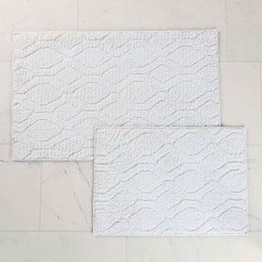 Brou Diamond Lattice Textured Machine Washable Bath Rugs, Set of 2