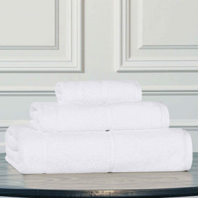 Mile Smart Twist Cotton Solid Thick Border 3 Piece Towel Set