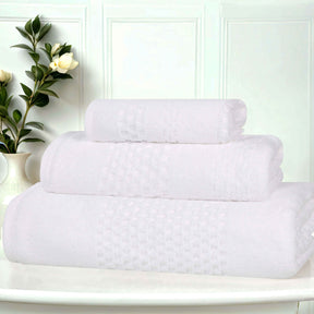 Playa Zero Twist Cotton Solid Waffle Textured 3 Piece Towel Set