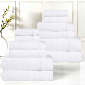 Belmont Zero Twist Cotton Medium Weight Absorbent 12 Piece Towel Set