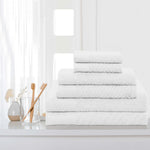 Basketweave Jacquard and Solid 6 Piece Egyptian Cotton Towel Set - Towel Set by Superior