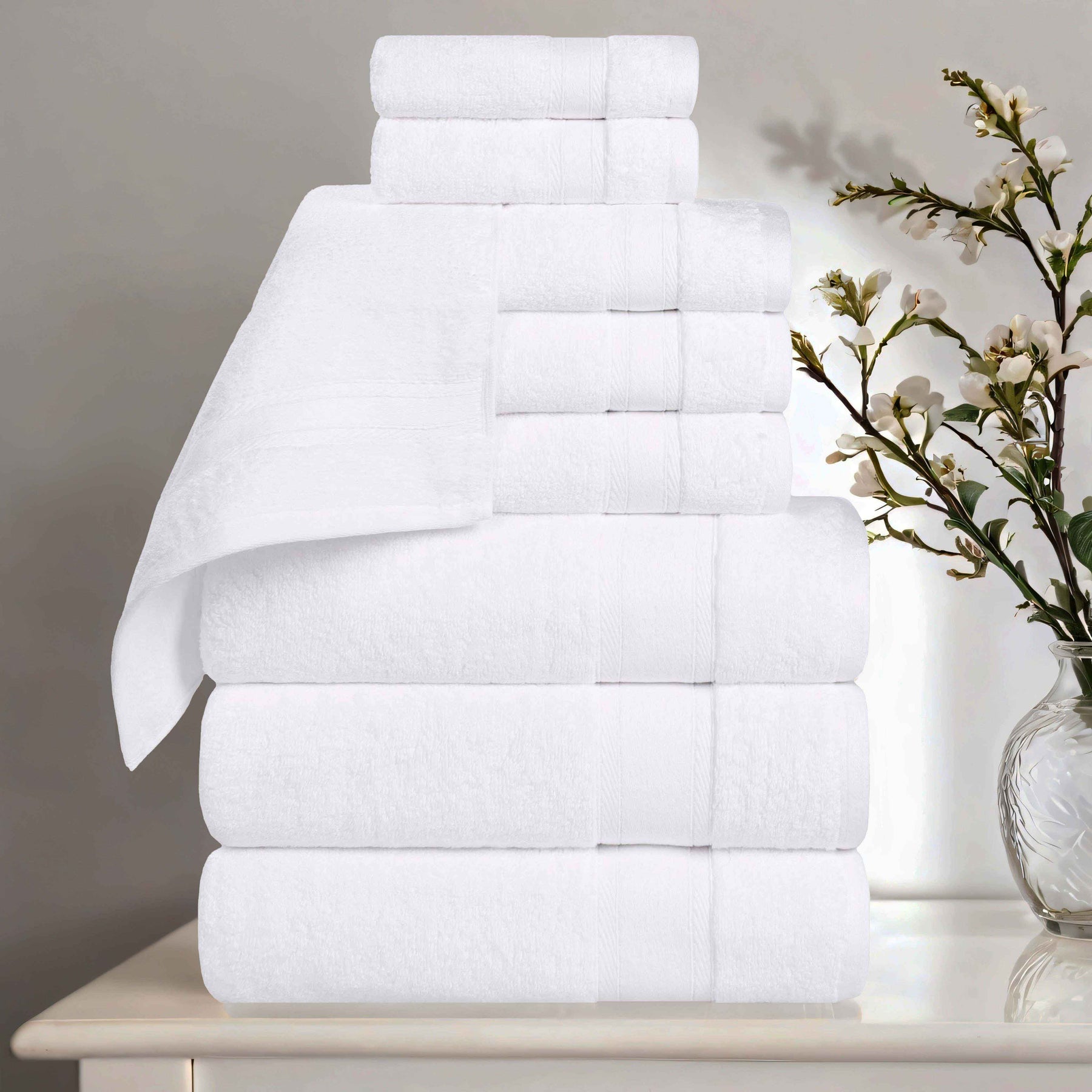 Belmont Zero Twist Cotton Medium Weight 9 Piece Towel Set