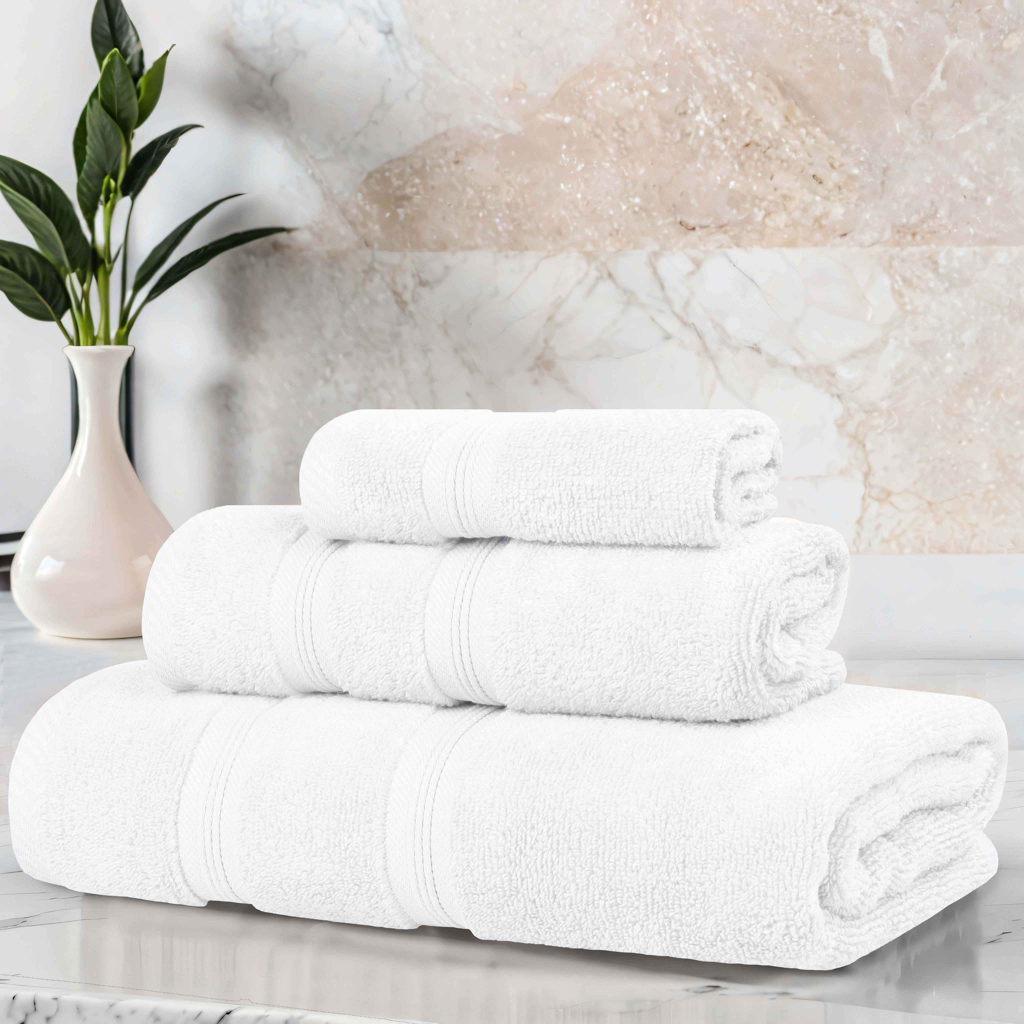 Smart Dry Zero Twist Cotton Medium Weight 3 Piece Assorted Towel Set - Towel Set by Superior