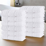 Napa Zero Twist Cotton Solid Waffle Face Towel Washcloth Set of 12 - Towel Set by Superior