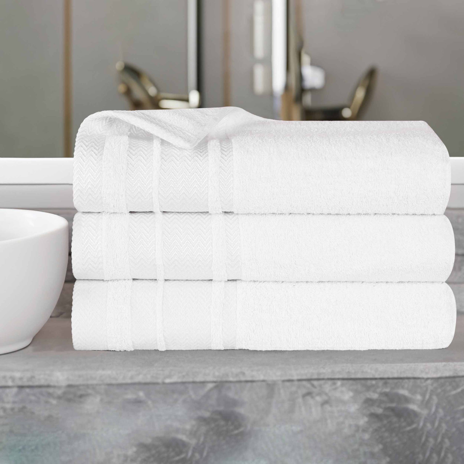 Hays Cotton Medium Weight Ultra-Soft Bath Towel Set of 3