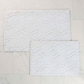 Ceton Diamond Trellis Textured Machine Washable Bath Rugs, Set of 2