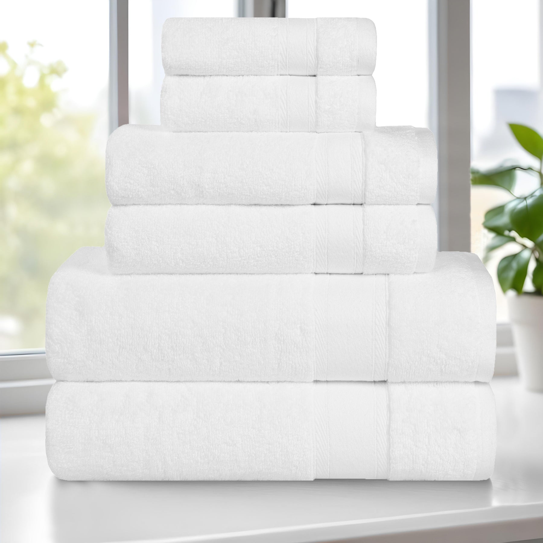 Belmont Zero Twist Cotton Medium Weight 6 Piece Towel Set