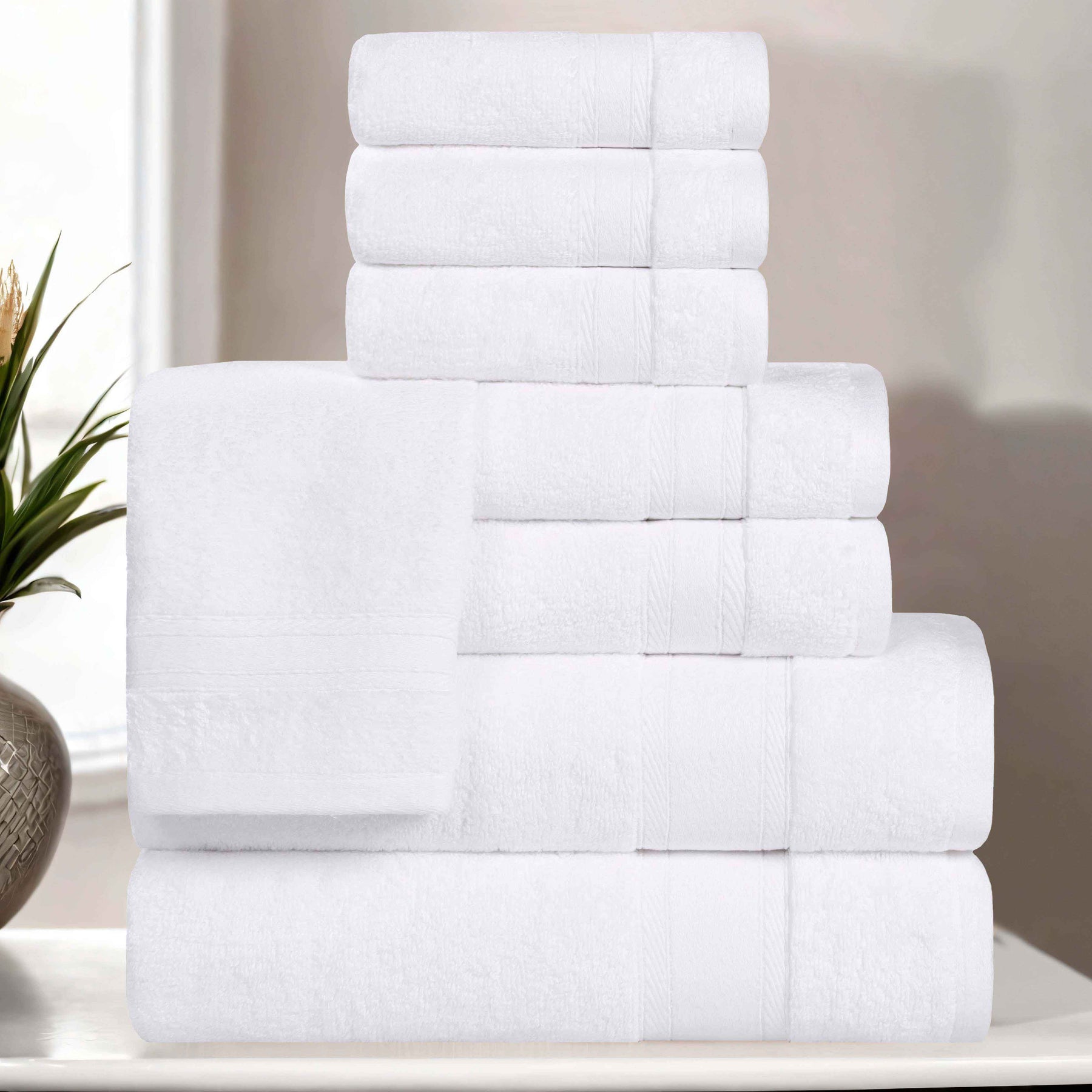 Belmont Zero Twist Cotton Medium Weight 8 Piece Towel Set