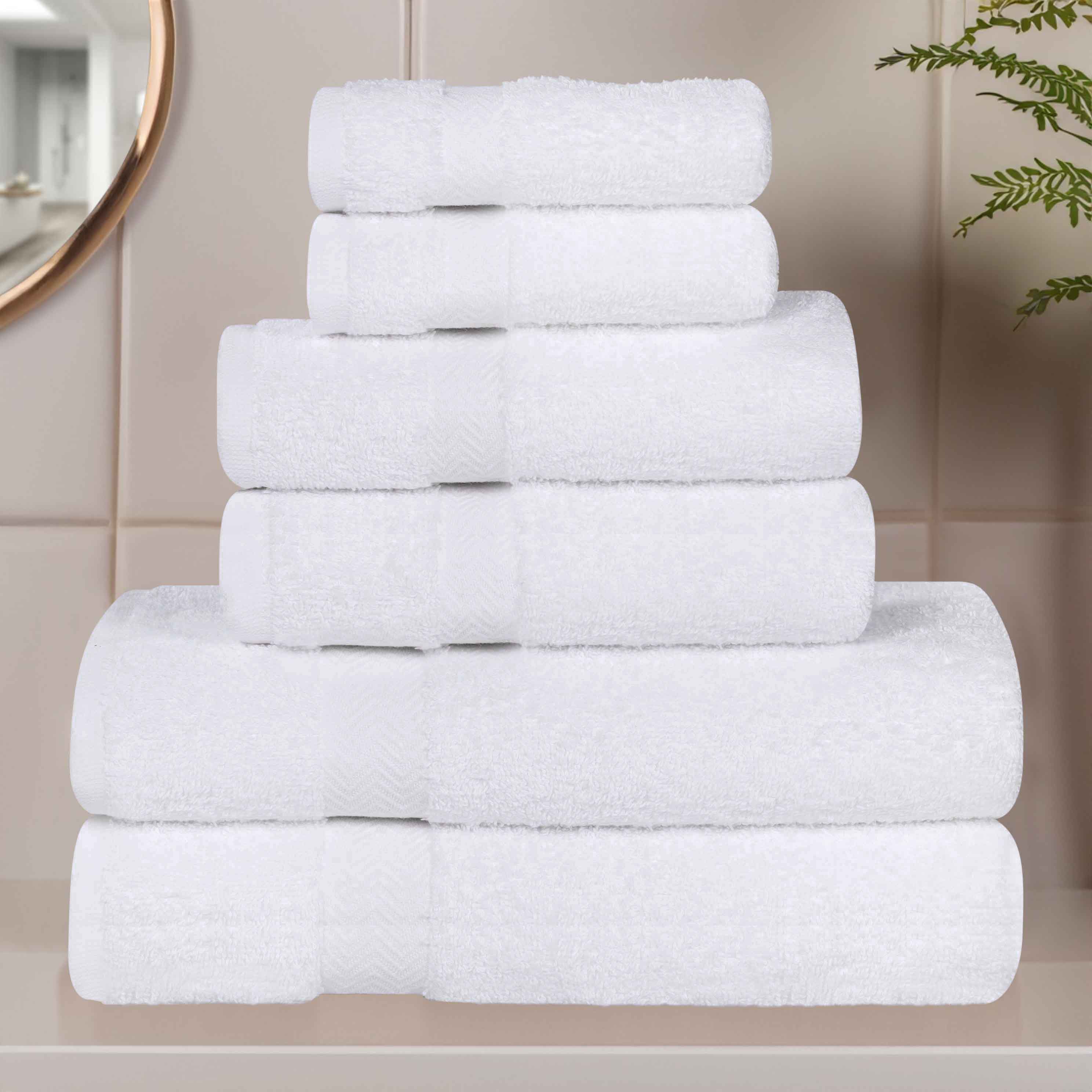 6 Piece Cotton Eco-Friendly Soft Absorbent Towel Set - Towel Set by Superior