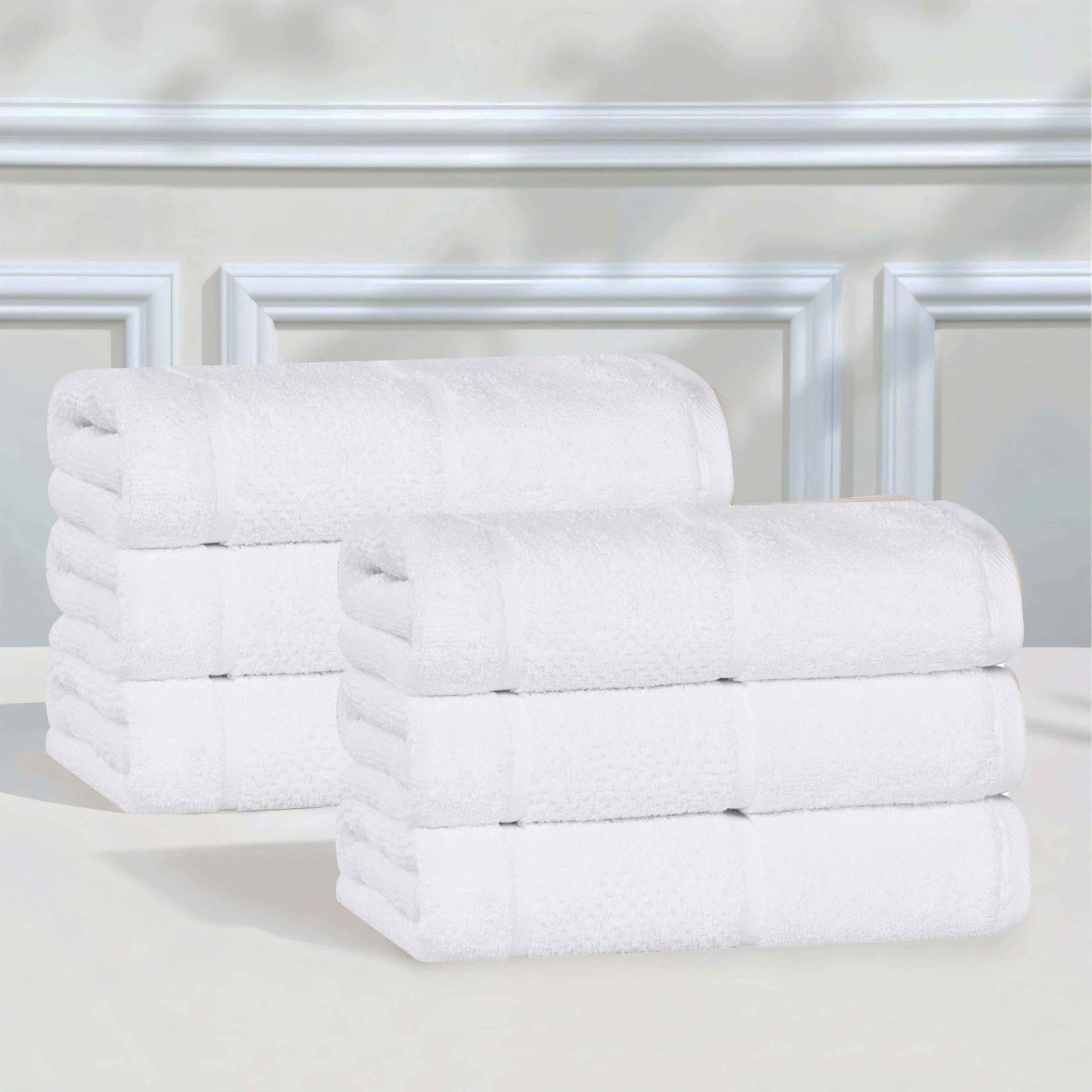 Mile Smart Twist Cotton Medium Weight Solid Hand Towels, Set of 6