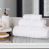 Sadie Zero Twist Cotton Floral Jacquard Absorbent 3 Piece Towel Set - Towel Set by Superior