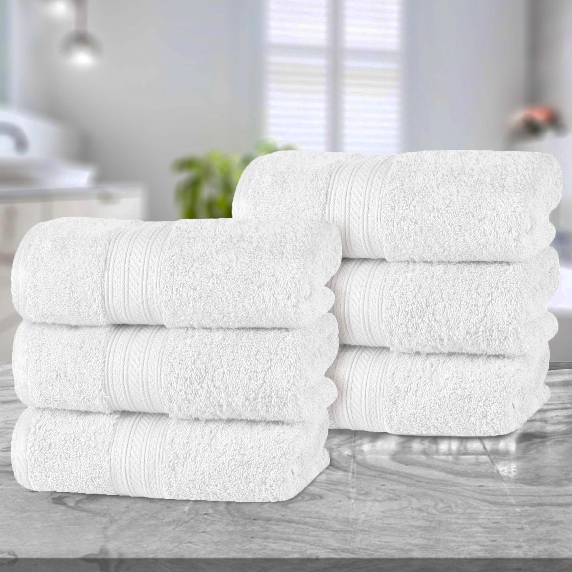 Atlas Cotton Plush Absorbent Heavyweight Luxury Hand Towel Set of 6 - Hand Towel Set by Superior