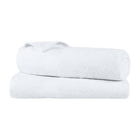 Egyptian Cotton Dobby Border Medium Weight 2 Piece Bath Sheet Set - Bath Sheets by Superior - Superior 