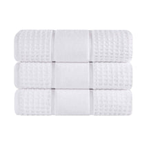 Napa Zero Twist Cotton Solid Waffle Honeycomb Bath Towel Set of 3