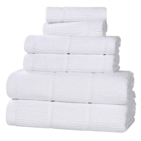 Milo Smart Twist Cotton Medium Weight Solid Ribbed 6 Piece Towel Set