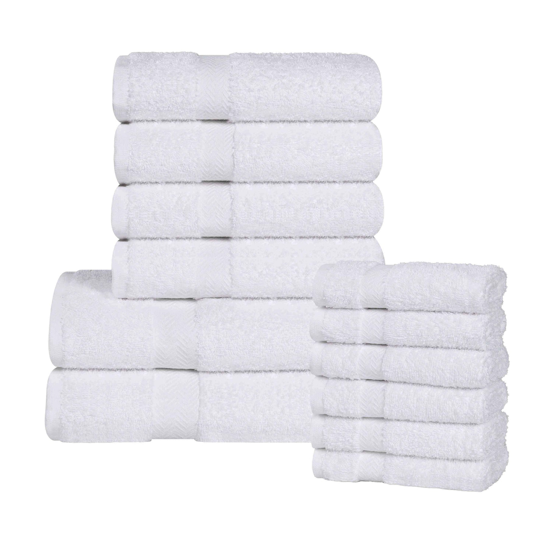 Eco-Friendly Cotton Absorbent Assorted 12 Piece Towel Set