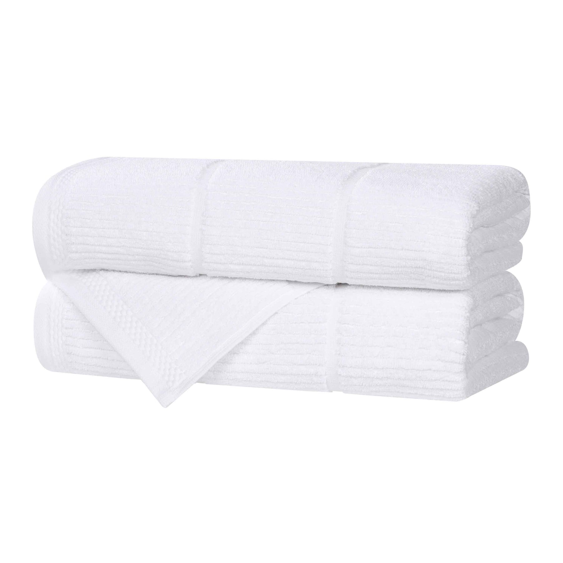 Milo Smart Twist Cotton Solid Ribbed Bath Towels, Set of 2