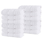 Napa Zero Twist Cotton Solid Waffle Face Towel Washcloth Set of 12 - Towel Set by Superior