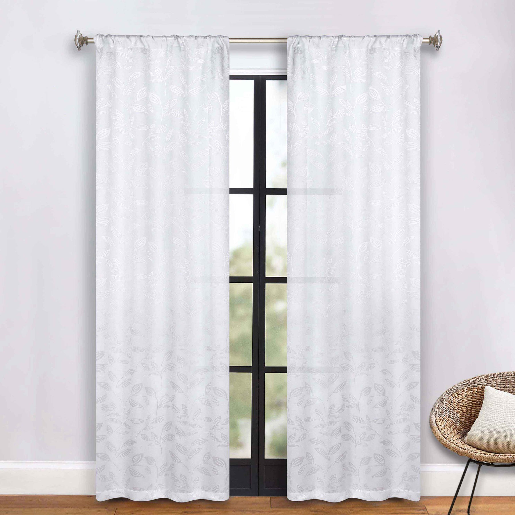 Leaves Washable Room Darkening Blackout Curtain Panels, Set of 2