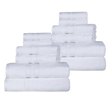 Ultra-Soft Cotton Absorbent Quick-Drying 12 Piece Assorted Towel Set - White