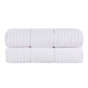 Napa Zero Twist Cotton Solid Waffle Honeycomb Bath Sheet Set of 2