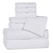 Mile Smart Twist Cotton Medium Soft Thick Border 8 Piece Towel Set