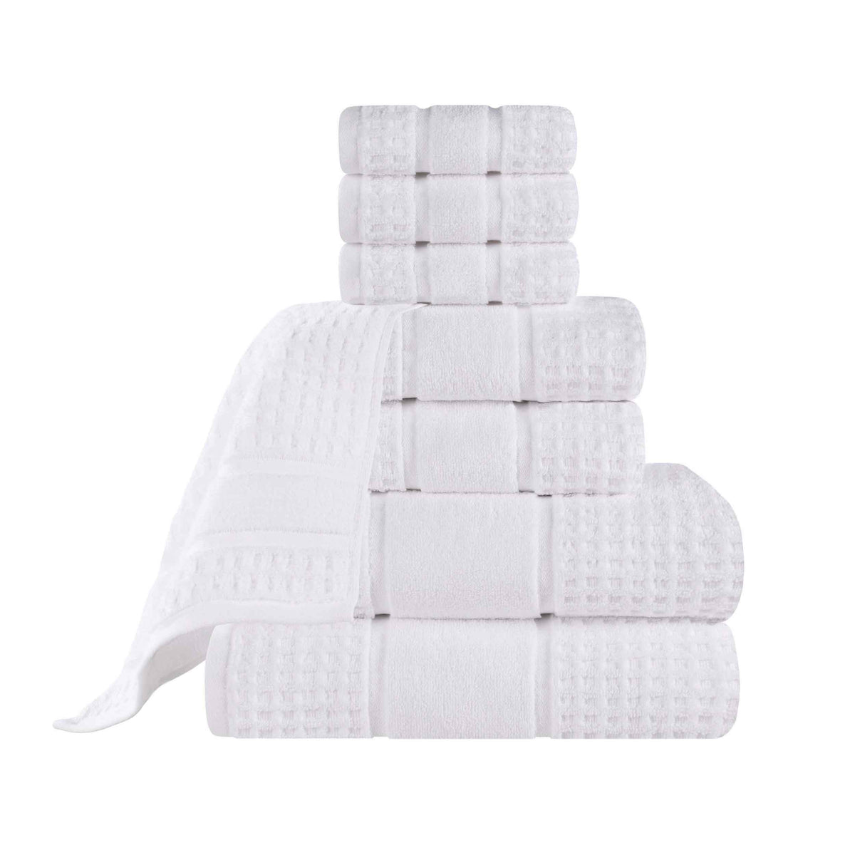 Napa Zero Twist Cotton Solid Waffle Honeycomb 8 Piece Towel Set