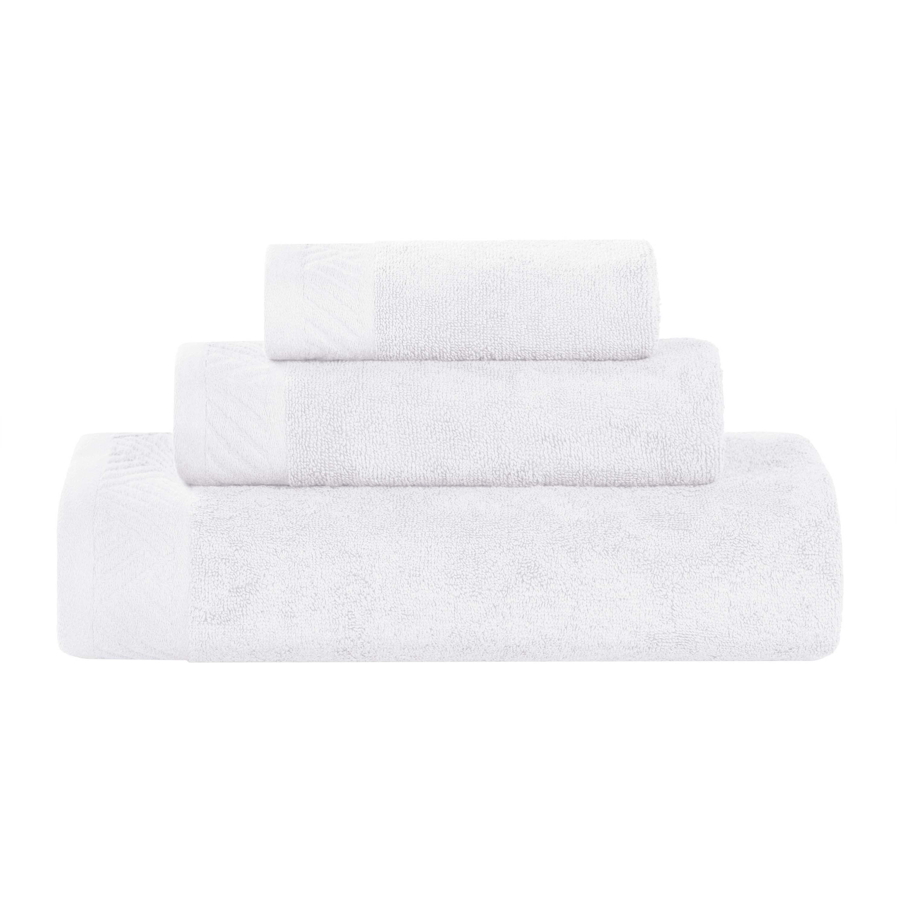 Basketweave Egyptian Cotton Solid 3 Piece Assorted Towel Set - Towel Set by Superior