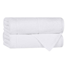 Mile Smart Twist Cotton Solid Thick Border Bath Towels, Set of 2