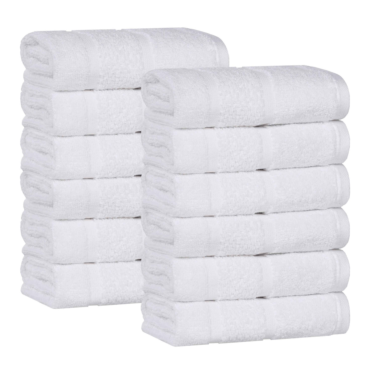 Mile Smart Twist Cotton Solid Face Towels Washcloths, Set of 12