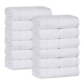 Mile Smart Twist Cotton Solid Face Towels Washcloths, Set of 12