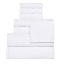 Playa Zero Twist Cotton Solid Waffle Textured 8 Piece Towel Set