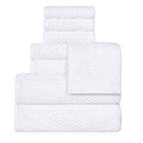 Playa Zero Twist Cotton Solid Waffle Textured 8 Piece Towel Set