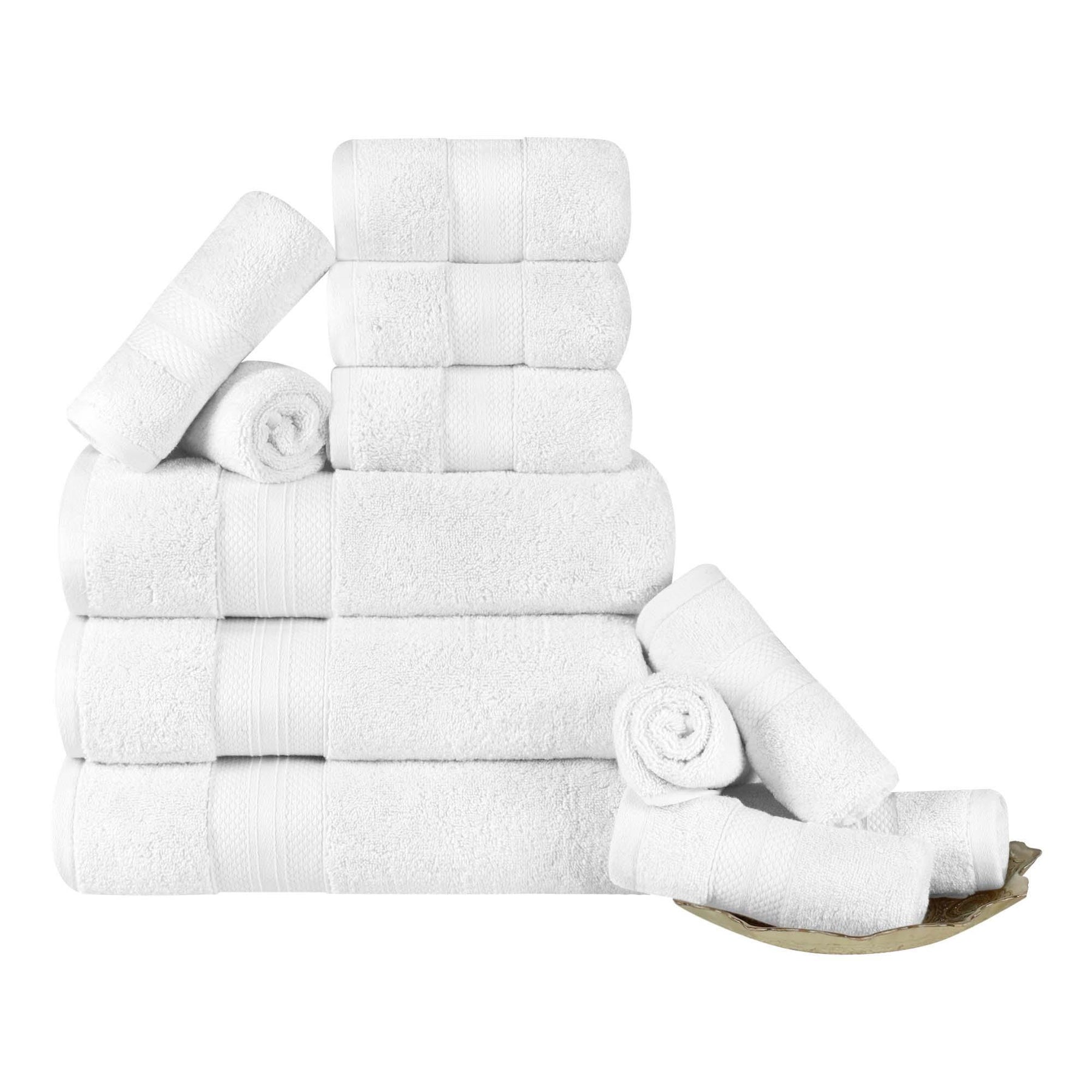 Turkish Cotton Highly Absorbent Solid 12 Piece Ultra Plush Towel Set - Towel Set by Superior - Superior 