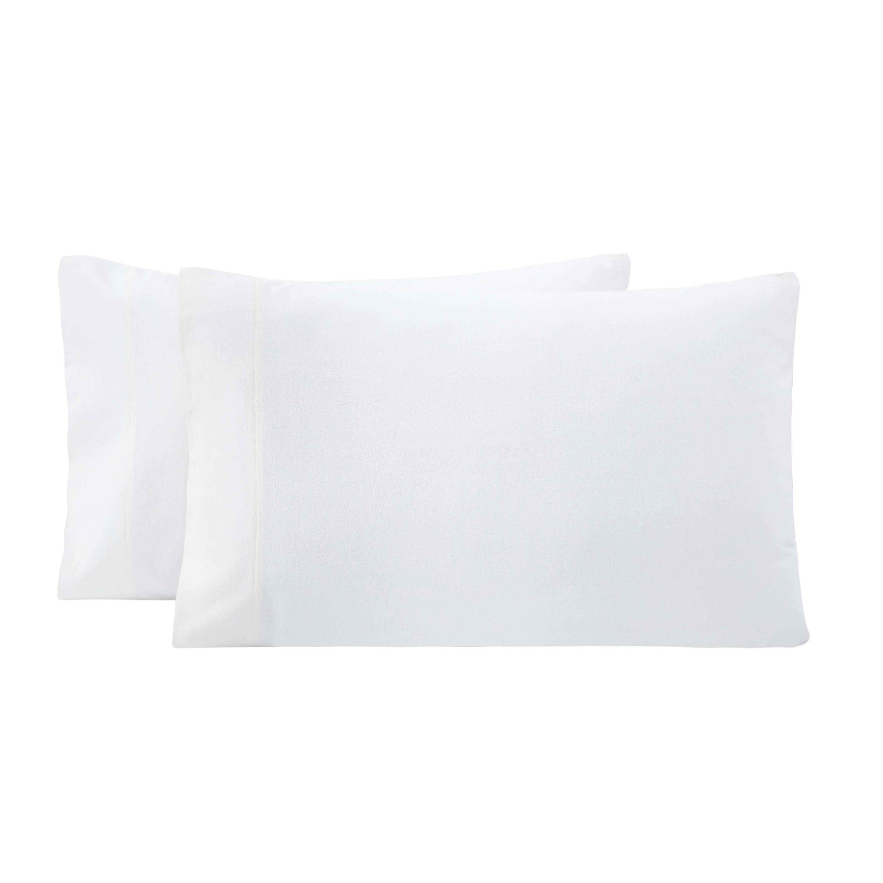 Rome Flannel Cotton Solid Fuzzy Pillowcases, Set of 2