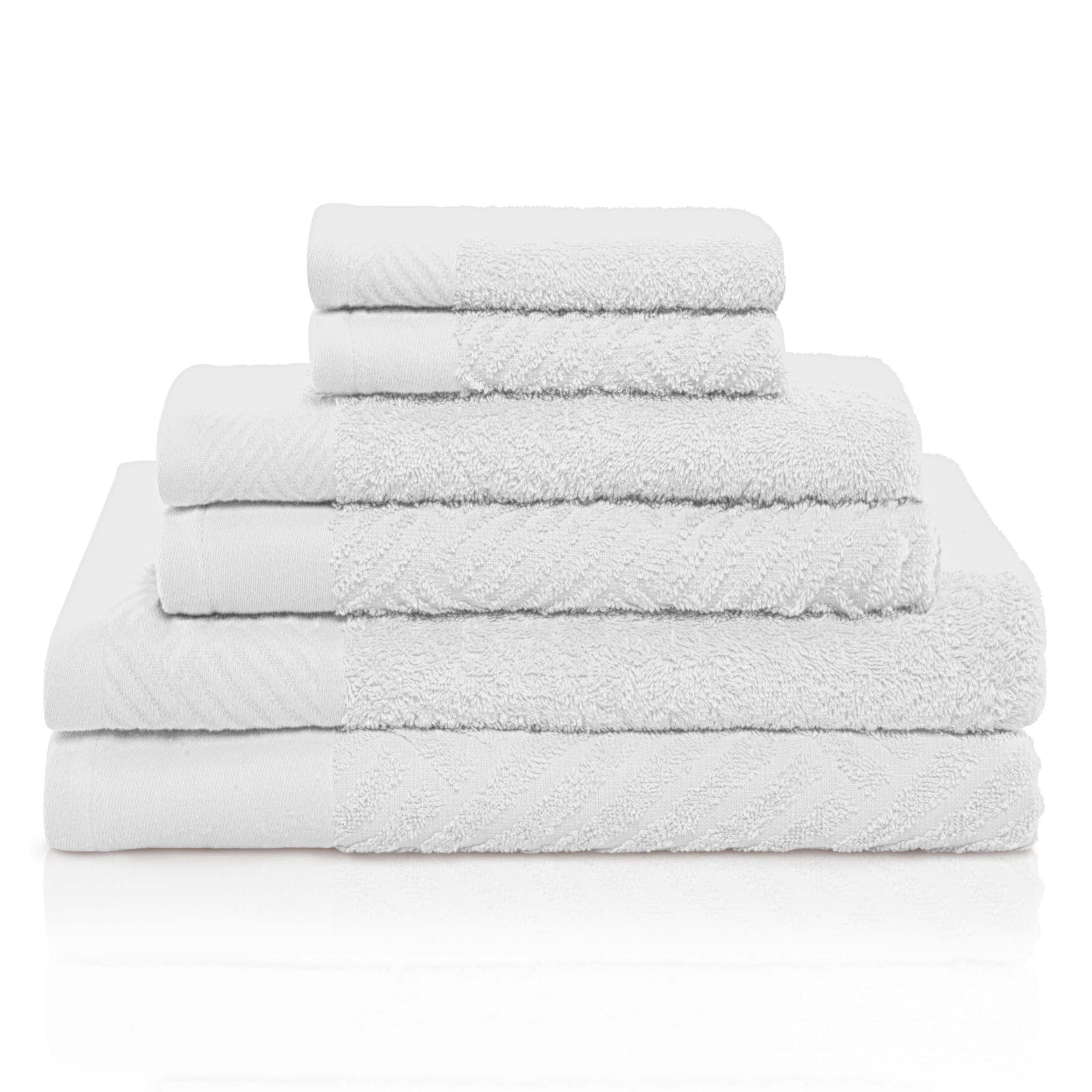 Basketweave Jacquard and Solid 6 Piece Egyptian Cotton Towel Set - Towel Set by Superior