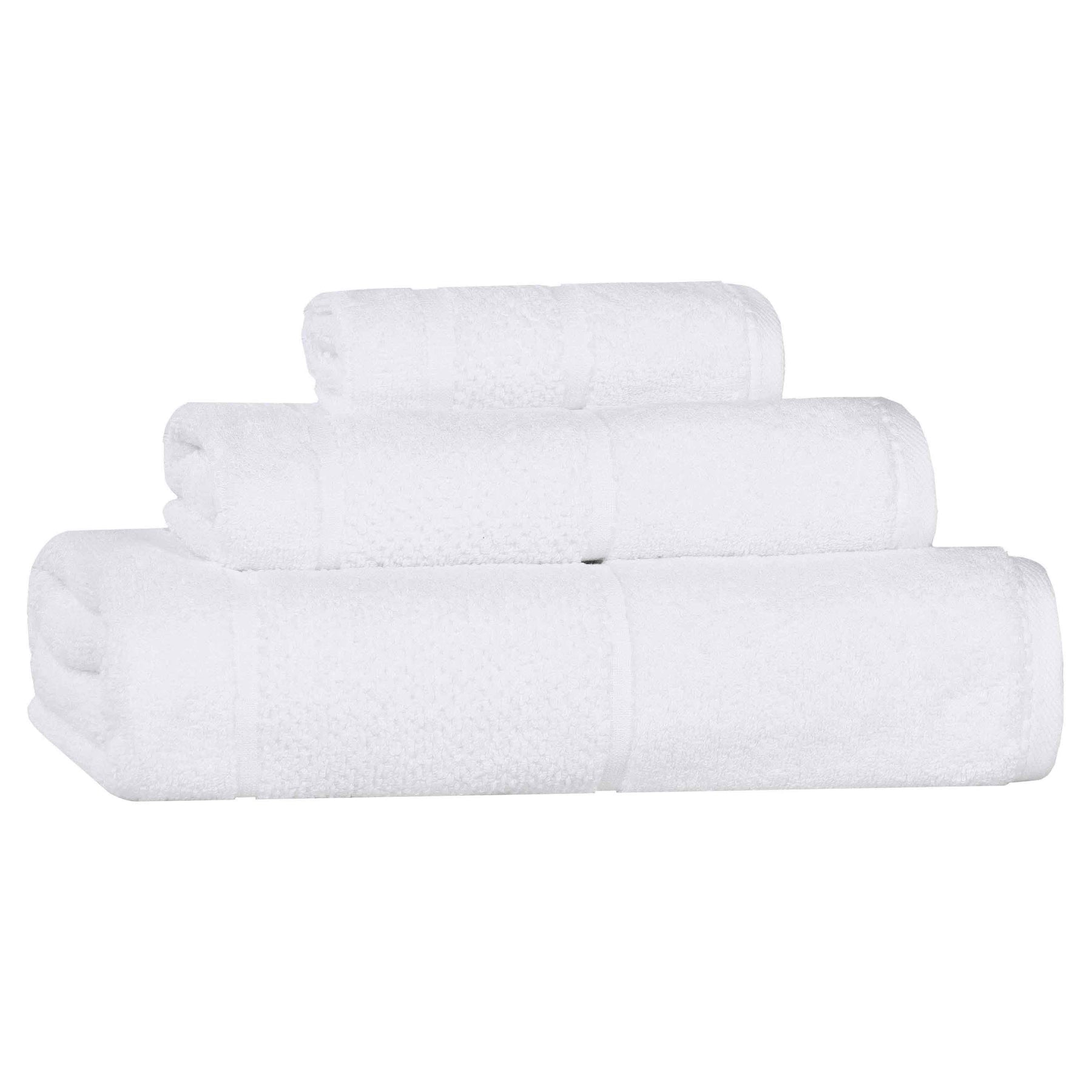 Mile Smart Twist Cotton Solid Thick Border 3 Piece Towel Set