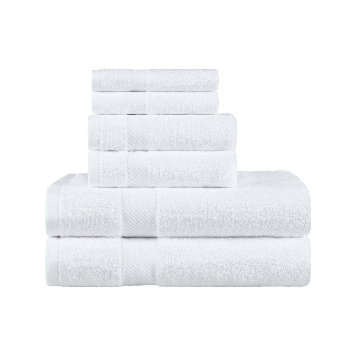 Egyptian Cotton Dobby Border Medium Weight 6 Piece Towel Set