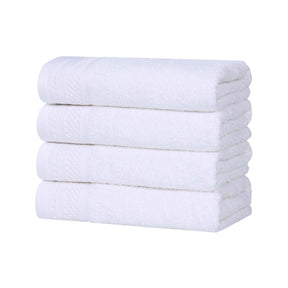 Honeycomb Textured Waffle Border Cotton Hand Towels, Set of 4