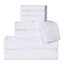 Honeycomb Textured Waffle Border Cotton 8 Piece Towel Set