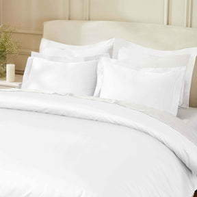 Egyptian Cotton 850 Thread Count Solid Luxury 3 Piece Duvet Cover Set - White