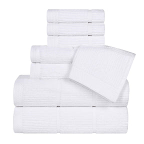 Milo Smart Twist Cotton Medium Weight Solid Ribbed 8 Piece Towel Set