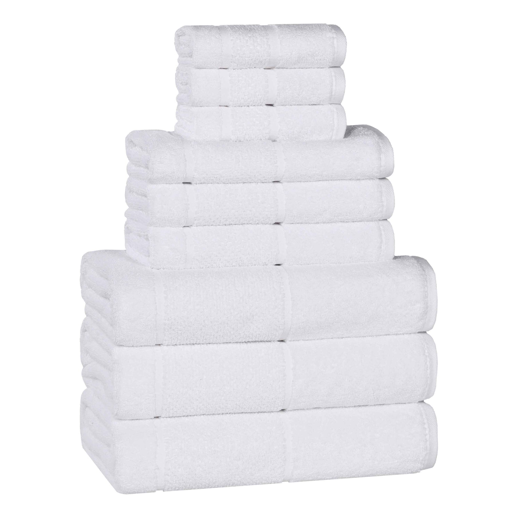 Mile Smart Twist Cotton Solid Thick Border 9 Piece Towel Set