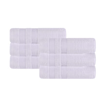 Brea Zero Twist Cotton Ribbed Modern Geometric Hand Towel Set of 6