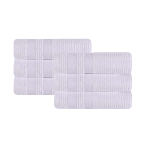 Brea Zero Twist Cotton Ribbed Modern Geometric Hand Towel Set of 6