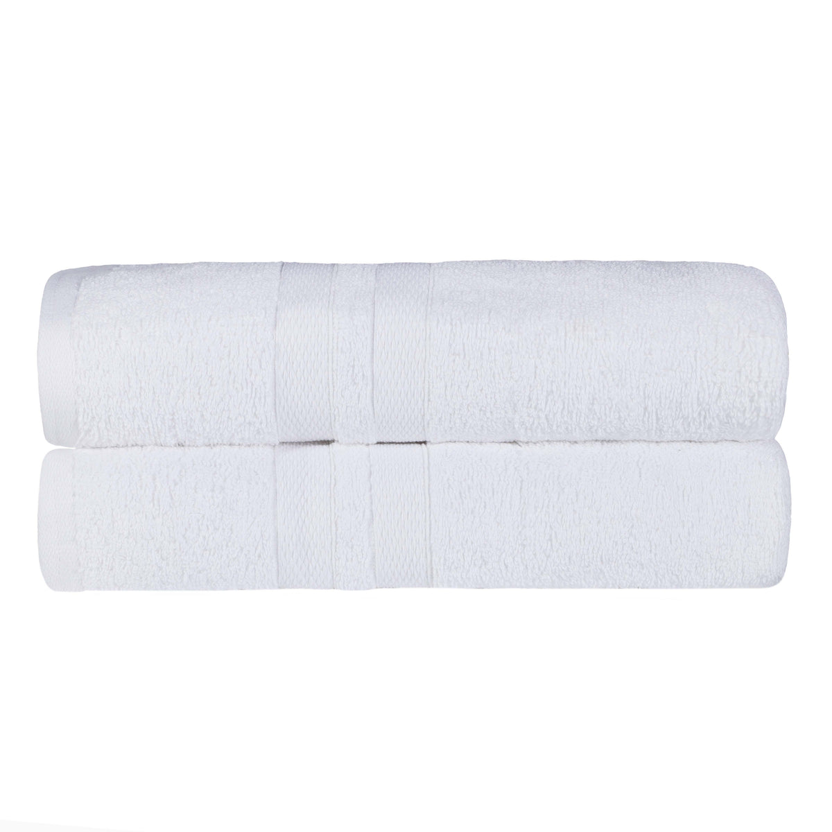 Ultra-Soft Cotton Solid Medium Weight Absorbent Bath Towel Set of 2 - White