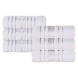 Sadie Zero Twist Cotton Solid and Jacquard Floral Hand Towel Set of 6 - Hand Towel by Superior